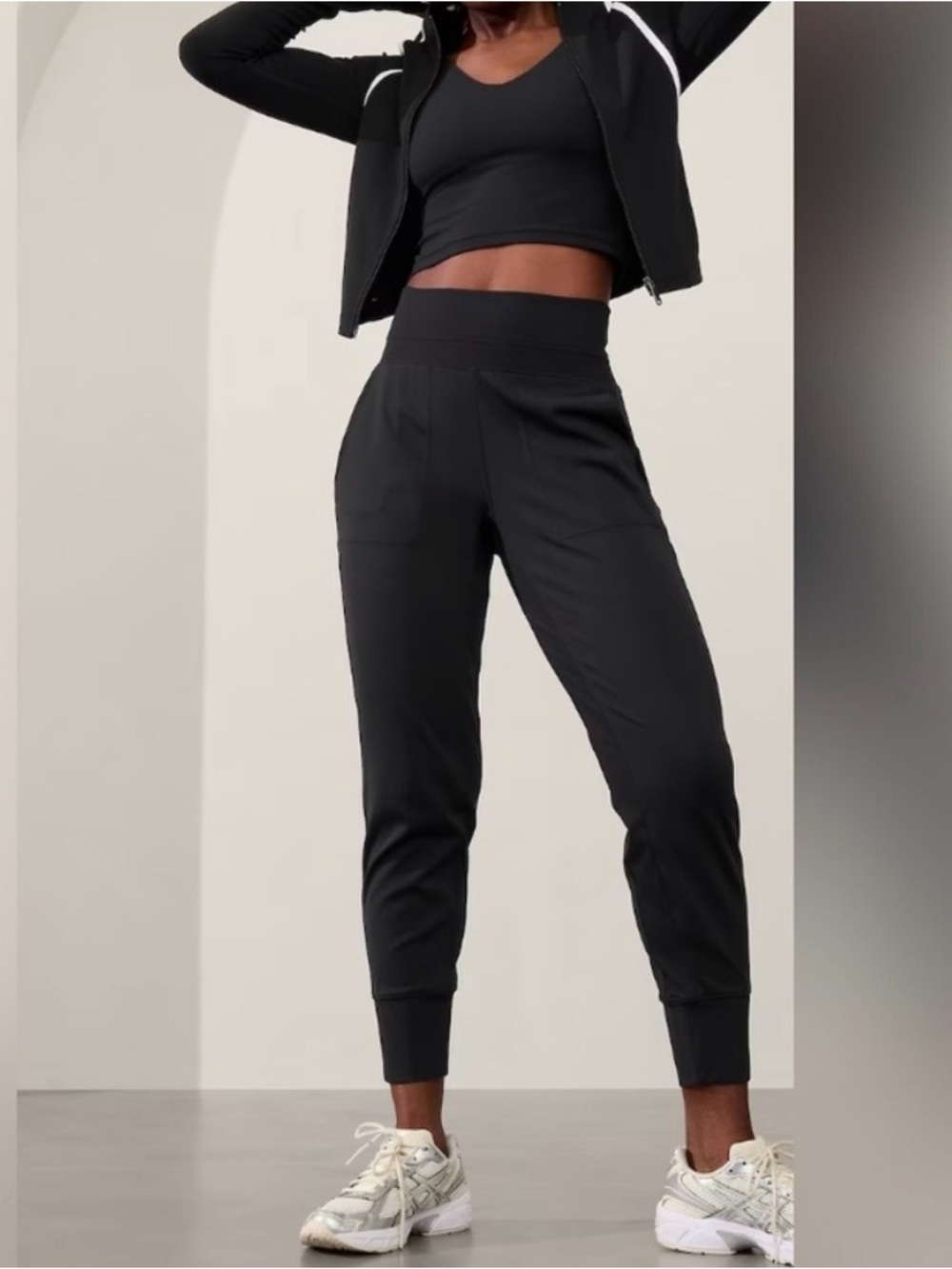 Athleta Black High-Rise Venice Moto Joggers - Picture 3 of 11